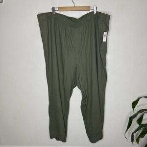 Old Navy High Rise Linen Wide Leg Pull On Pants Arugula Green Womens‎ 4X Beach